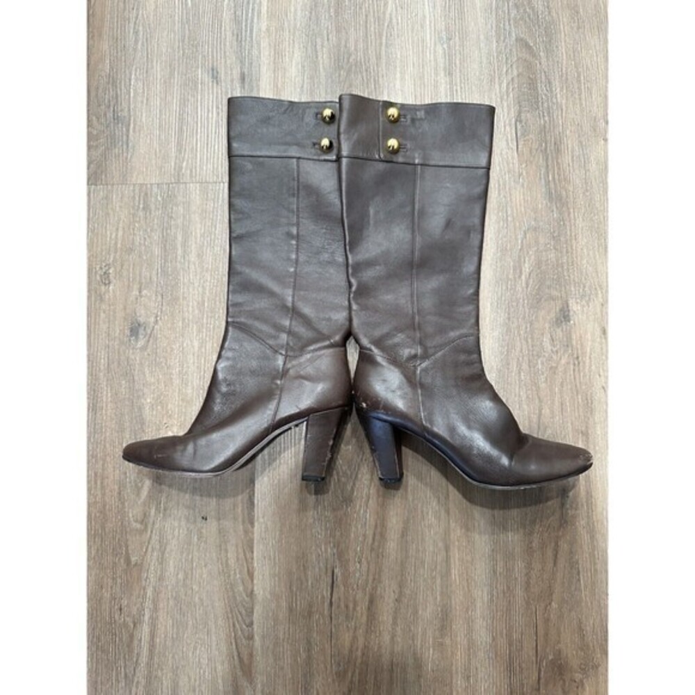 Kate Spade Shoes Womens Leather Size 9.5 M Brown Knee High Heeled‎ Boots